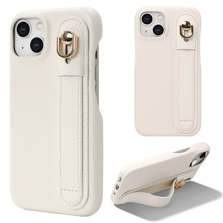 【ショルダーストラッププレゼント】【背面ベルト付き】本革風レザーiPhoneケース｜大人くすみカラー全8色・スタンド＆落下防止ベルト付き