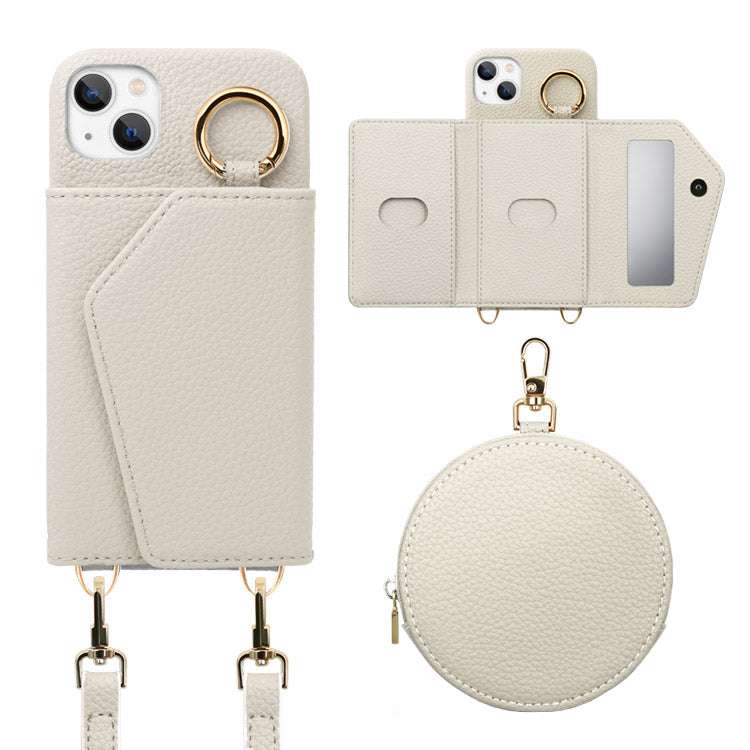 マルチコインケース＆ショルダー付き背面収納iPhoneケース[iPhone15/14シリーズ]