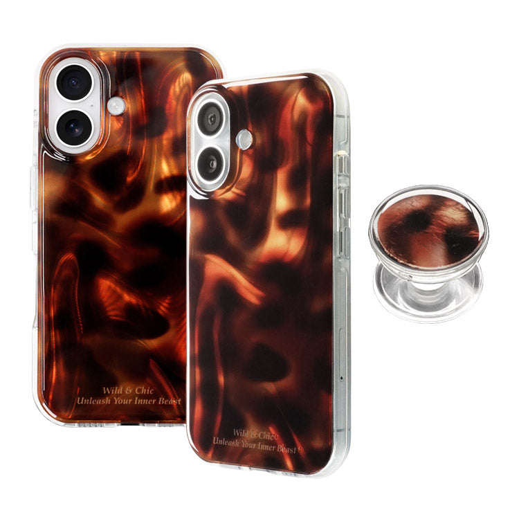 【選べる スマホグリップ付き ショルダーストラップ付き】マーブル柄｜バンパー型 iPhoneケース