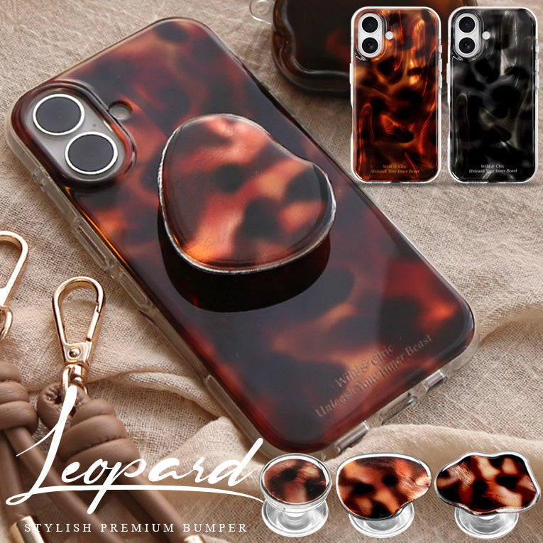 【選べる スマホグリップ付き ショルダーストラップ付き】マーブル柄｜バンパー型 iPhoneケース