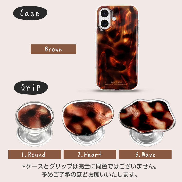 【選べる スマホグリップ付き ショルダーストラップ付き】マーブル柄｜バンパー型 iPhoneケース