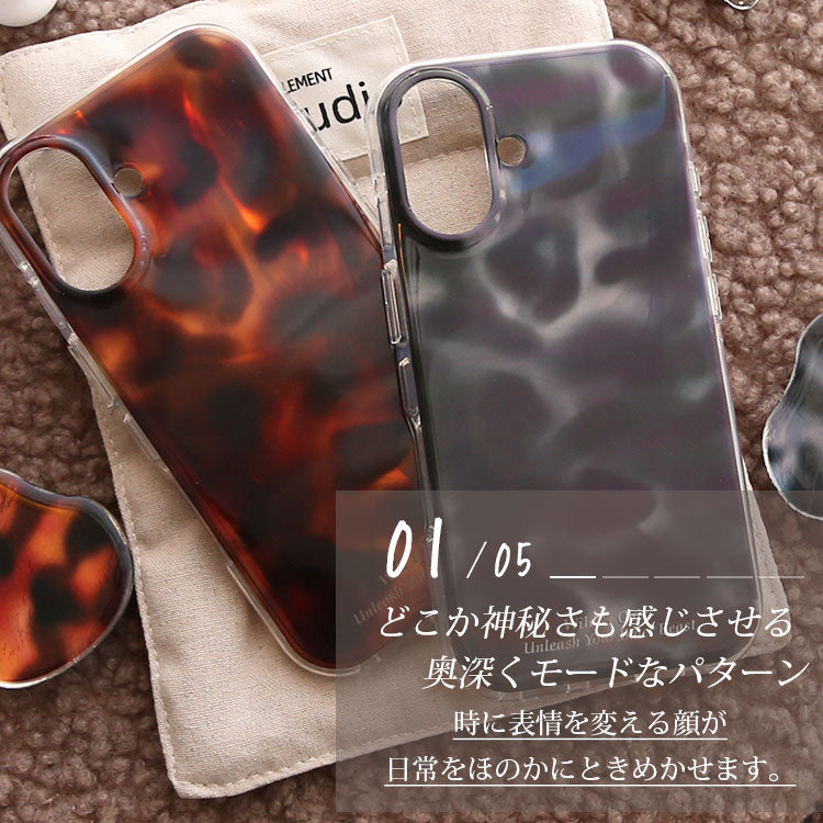 【選べる スマホグリップ付き ショルダーストラップ付き】マーブル柄｜バンパー型 iPhoneケース