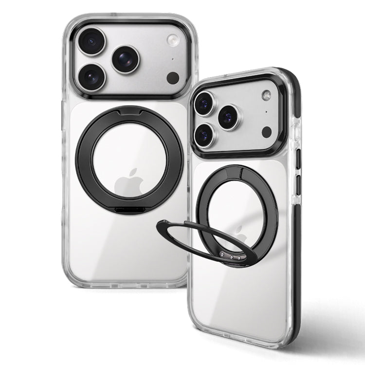 MagSafe対応 360度回転 リング付き スタンド内蔵 クリア iPhone ケース