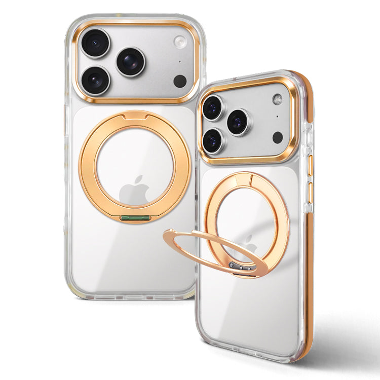 MagSafe対応 360度回転 リング付き スタンド内蔵 クリア iPhone ケース