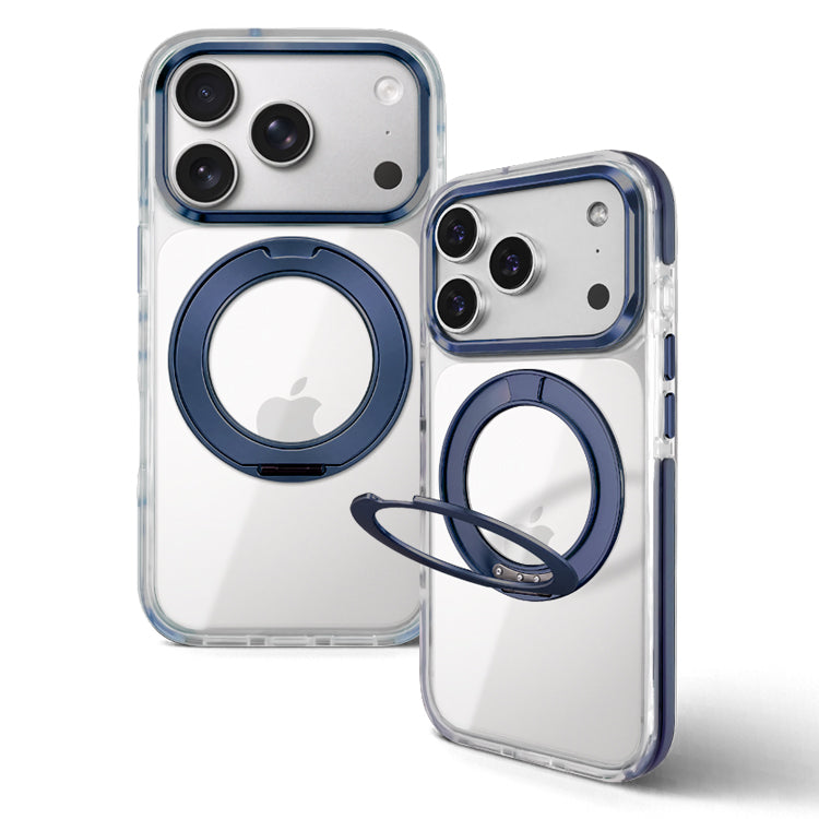 MagSafe対応 360度回転 リング付き スタンド内蔵 クリア iPhone ケース