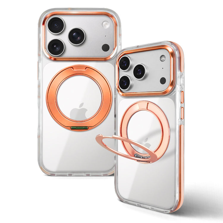MagSafe対応 360度回転 リング付き スタンド内蔵 クリア iPhone ケース