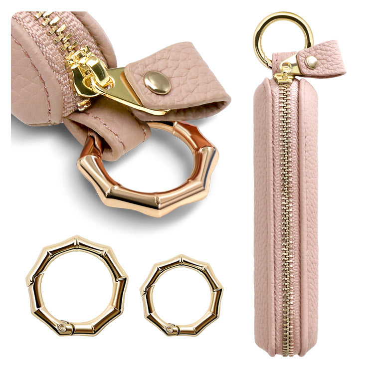 選べる長さ｜バンブー型カラビナ付き｜本革コインケース