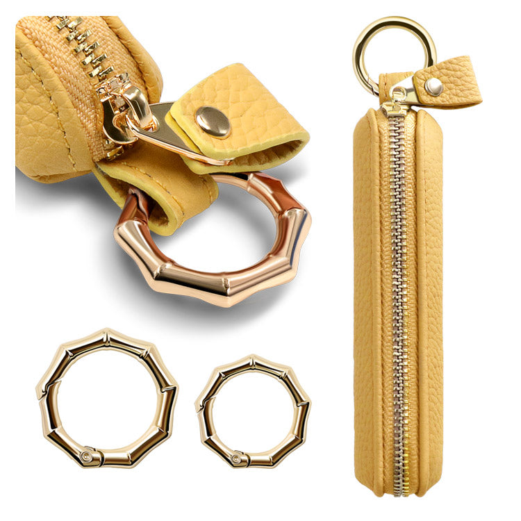 選べる長さ｜バンブー型カラビナ付き｜本革コインケース