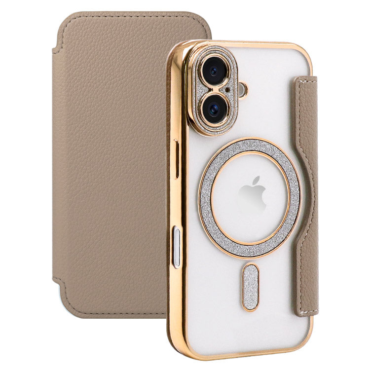 Magsafe対応手帳型iPhoneケース｜くすみカラー×カード収納付き（全6色）