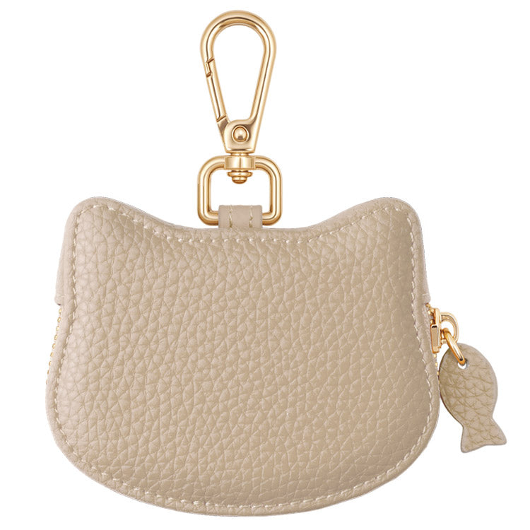 猫フェイス コインケース｜カラビナ付き・くすみカラー《10色展開》