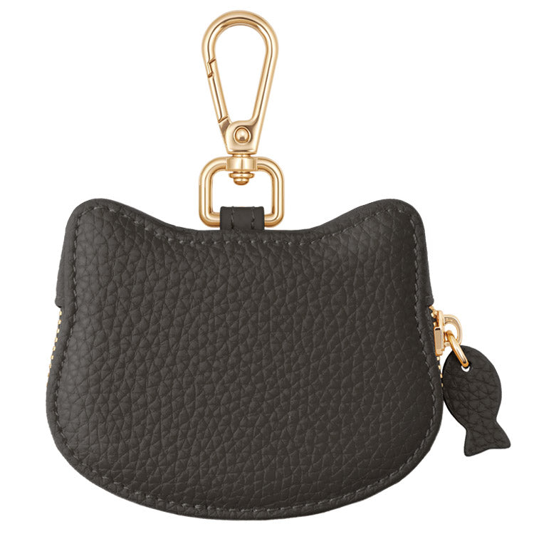 猫フェイス コインケース｜カラビナ付き・くすみカラー《10色展開》