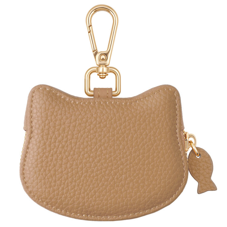 猫 コインケース｜カラビナ付き・くすみカラー《10色展開》小銭入れ