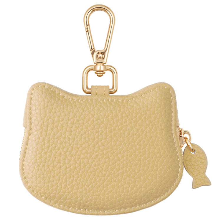 猫フェイス コインケース｜カラビナ付き・くすみカラー《10色展開》