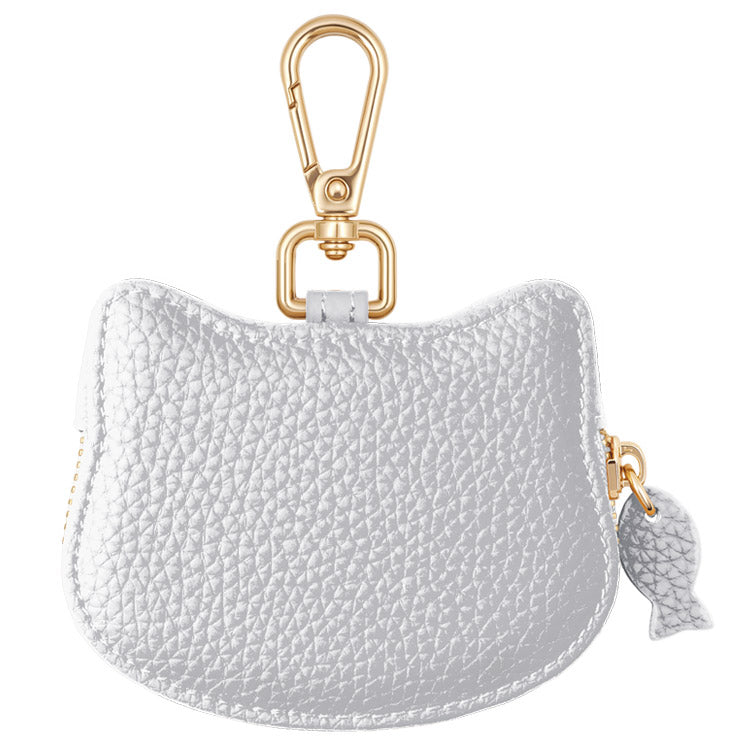 猫フェイス コインケース｜カラビナ付き・くすみカラー《10色展開》