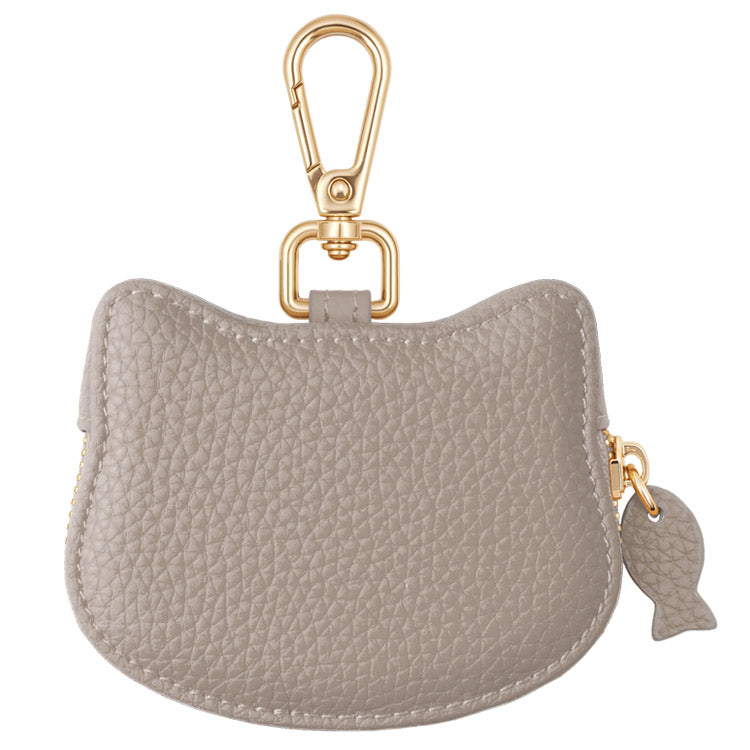 猫フェイス コインケース｜カラビナ付き・くすみカラー《10色展開》