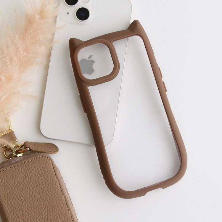 【ショルダーストラッププレゼント】ネコミミつきiPhoneケース[iPhone15/14シリーズ]