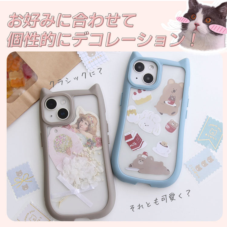 【ショルダーストラッププレゼント】ネコミミつきiPhoneケース[iPhone15/14シリーズ]