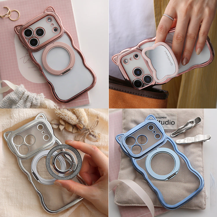 【お得なセット】背面クリア バンパーケース ネコミミウェーブ iPhoneケース