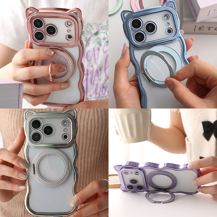 【お得なセット】背面クリア バンパーケース ネコミミウェーブ iPhoneケース