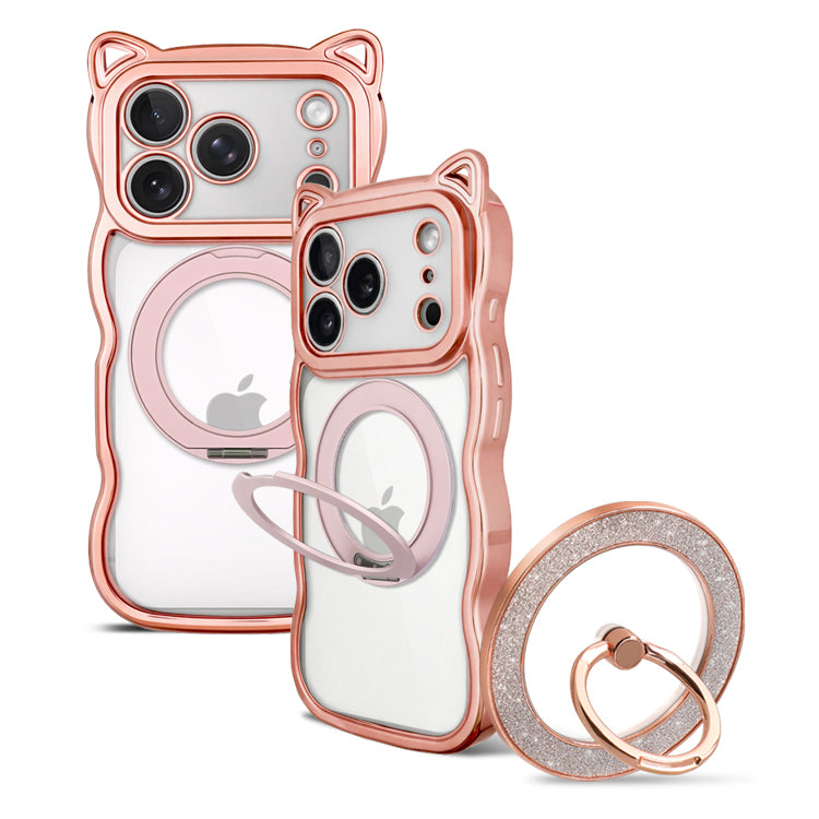 【お得なセット】背面クリア バンパーケース ネコミミウェーブ iPhoneケース