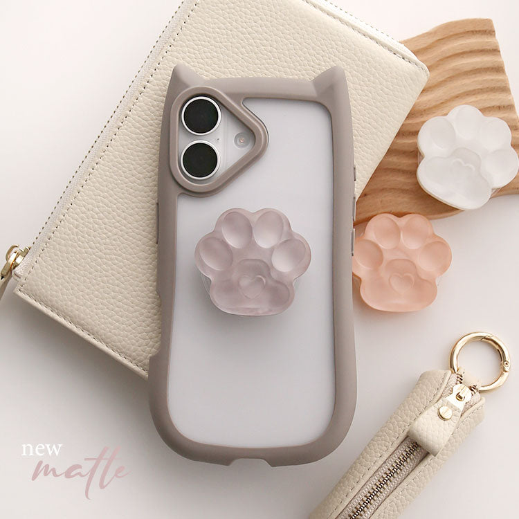 11色展開】肉球スマホグリップ ｜マットクリア×ミルキーパステルで