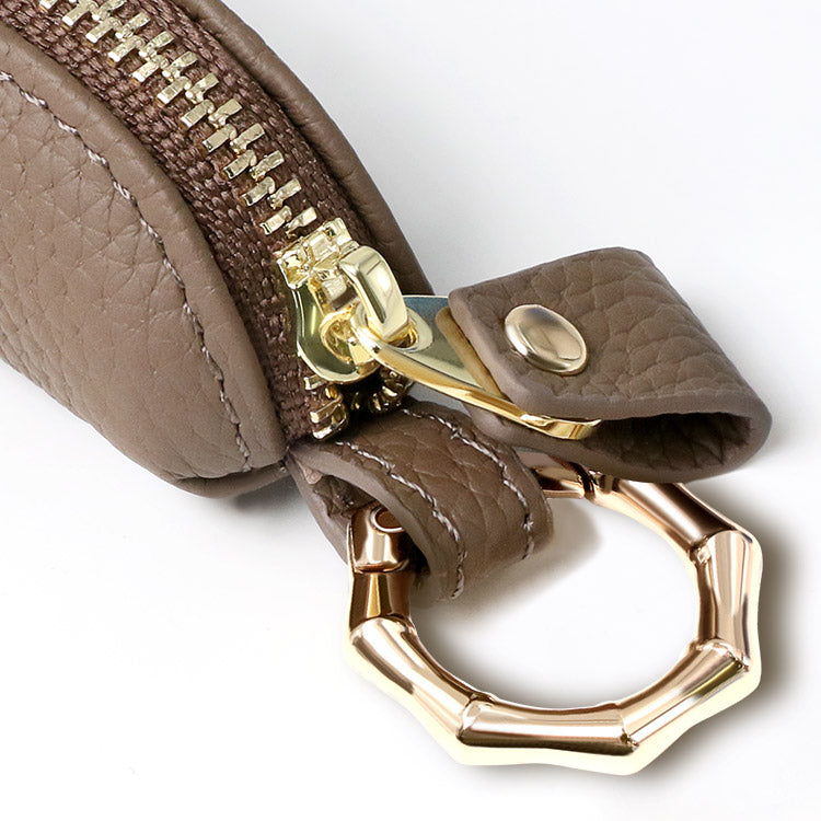 選べる長さ｜バンブー型カラビナ付き｜本革コインケース