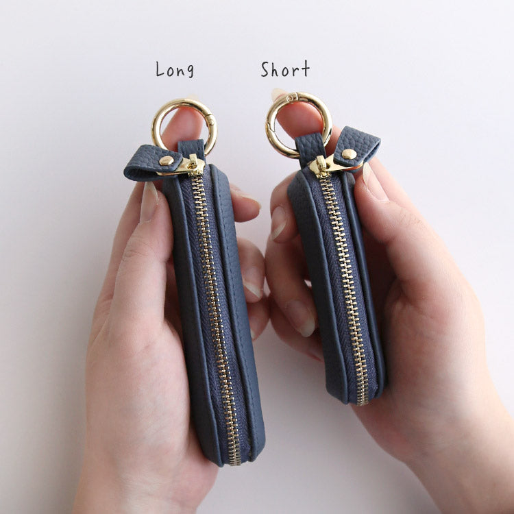 選べる長さ｜バンブー型カラビナ付き｜本革コインケース