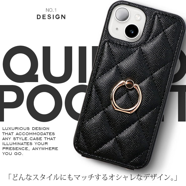 キルティングショルダーiPhoneケース[iPhone14/13/12/11/SEシリーズ]