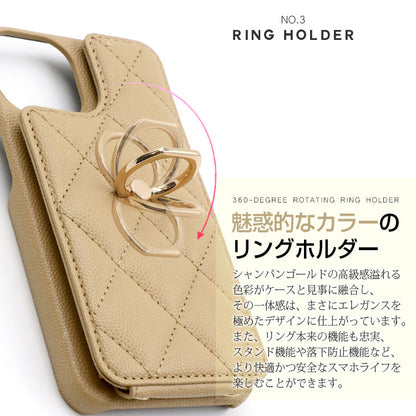 キルティングショルダーiPhoneケース[iPhone15シリーズ]