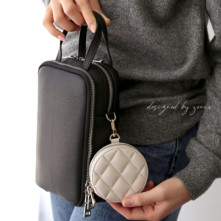 ゴールドカラビナ付き｜キルティング柄【8色展開】｜ミニコインケース