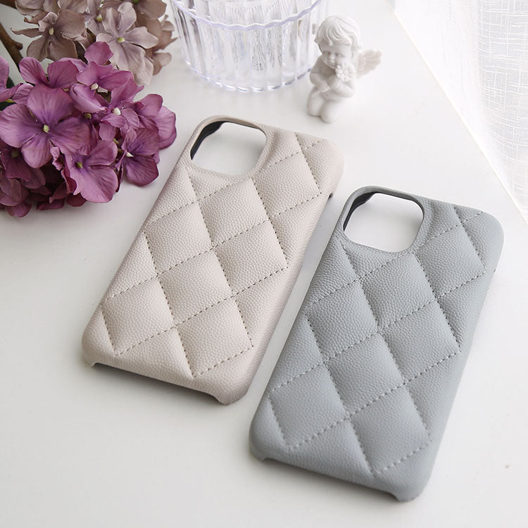 【ショルダーストラッププレゼント】カードポケット付き｜キルティング レザー風 iPhoneケース[iPhone14/13/12/11/SEシリーズ]