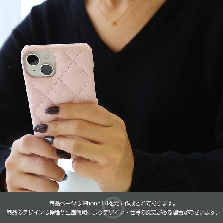 【ショルダーストラッププレゼント】カードポケット付き｜キルティング レザー風 iPhoneケース[iPhone14/13/12/11/SEシリーズ]