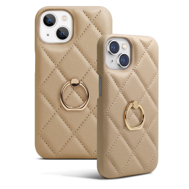 【ショルダーストラッププレゼント】キルティング背面リング付きiPhoneケース[iPhone14/13/12/11/SEシリーズ]
