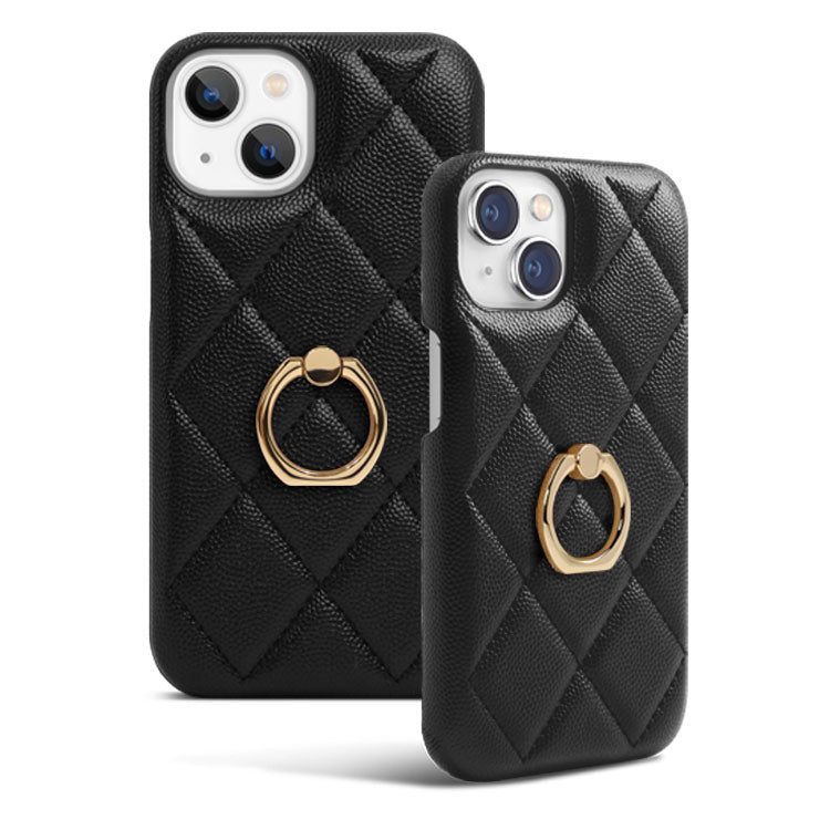 【ショルダーストラッププレゼント】キルティング背面リング付きiPhoneケース[iPhone14/13/12/11/SEシリーズ]