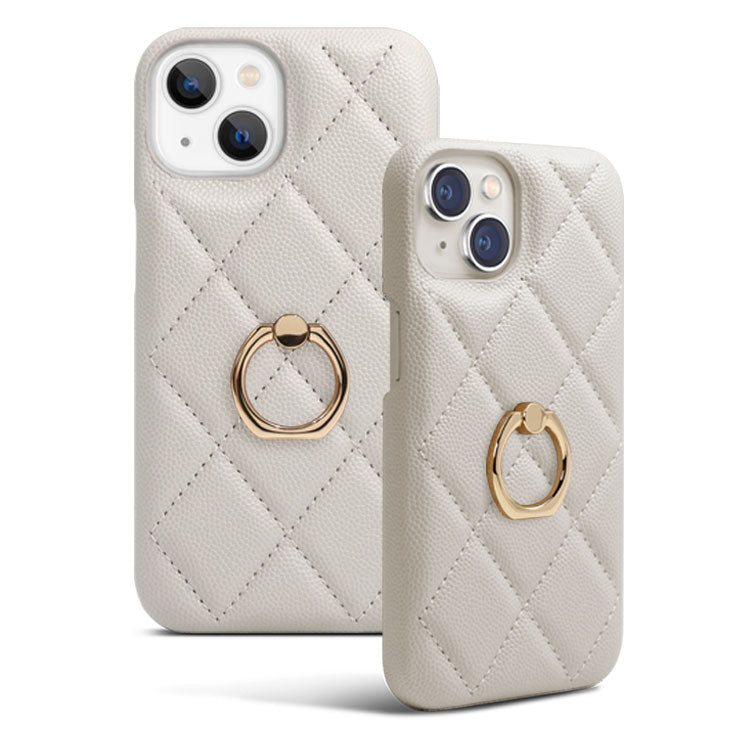 【ショルダーストラッププレゼント】キルティング背面リング付きiPhoneケース[iPhone14/13/12/11/SEシリーズ]