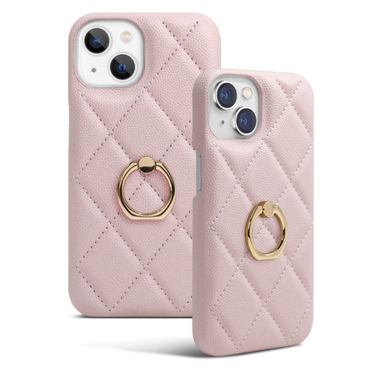 【ショルダーストラッププレゼント】キルティング背面リング付きiPhoneケース[iPhone14/13/12/11/SEシリーズ]