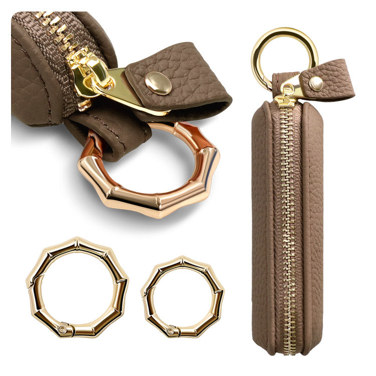 選べる長さ｜バンブー型カラビナ付き｜本革コインケース