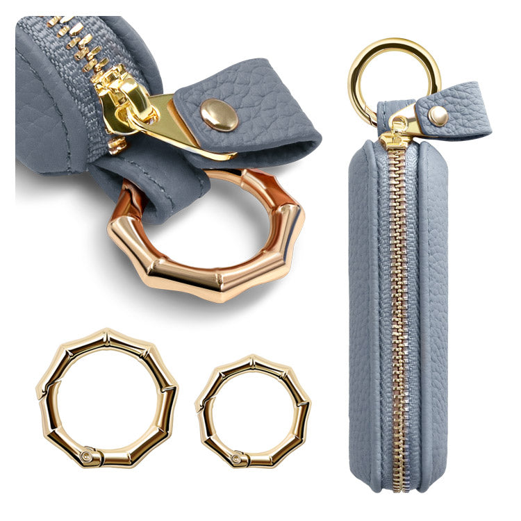 選べる長さ｜バンブー型カラビナ付き｜本革コインケース