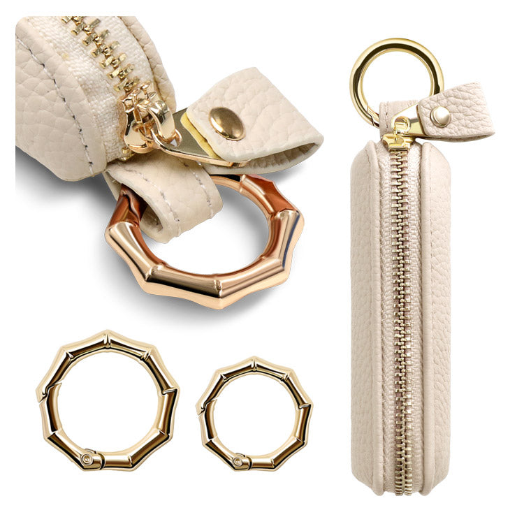 選べる長さ｜バンブー型カラビナ付き｜本革コインケース