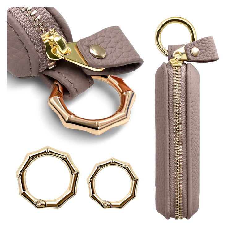 選べる長さ｜バンブー型カラビナ付き｜本革コインケース