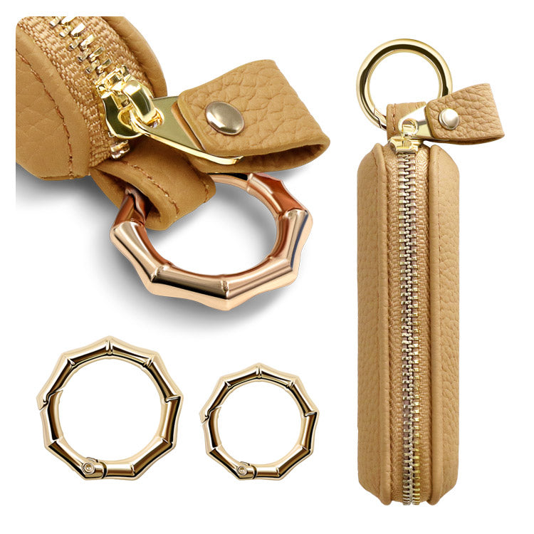 選べる長さ｜バンブー型カラビナ付き｜本革コインケース