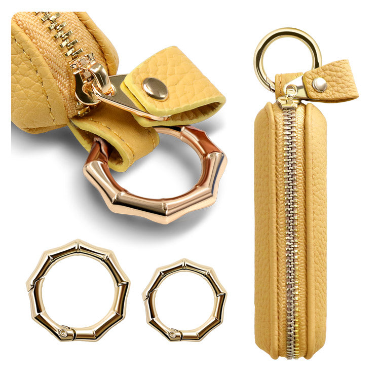 選べる長さ｜バンブー型カラビナ付き｜本革コインケース