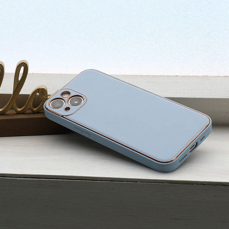 【ショルダーストラッププレゼント】ゴールドライン｜シンプルエレガンス プレミアム PUレザー iPhoneケース[iPhone12/11/SEシリーズ]