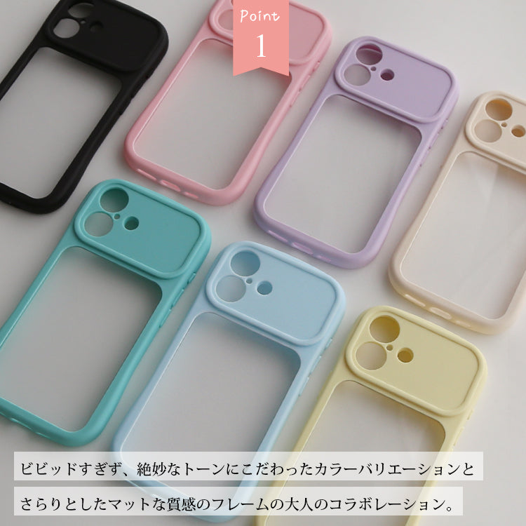【MagSafeグリップセット】背面クリア バンパーケース パステルカラー iPhoneケース