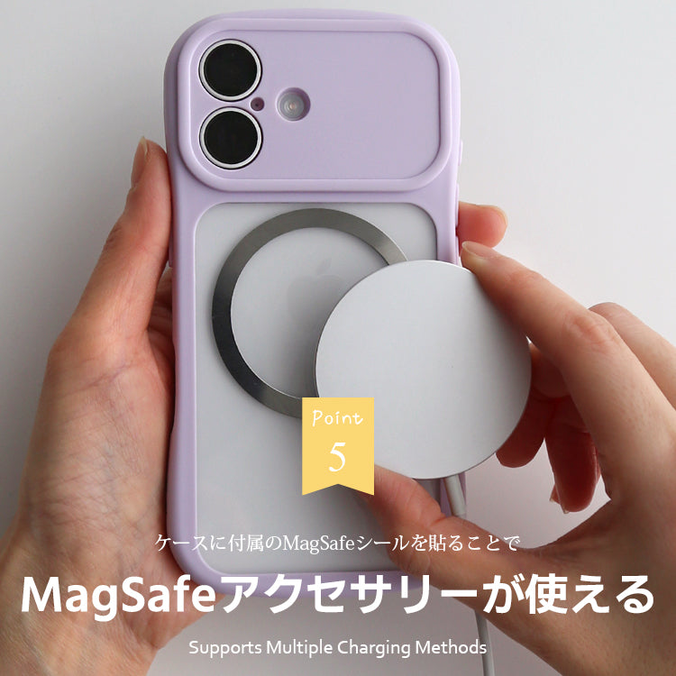【MagSafeグリップセット】背面クリア バンパーケース パステルカラー iPhoneケース