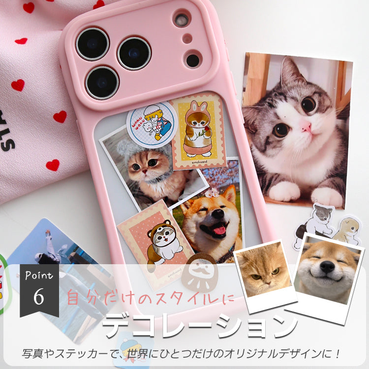 【MagSafeグリップセット】背面クリア バンパーケース パステルカラー iPhoneケース