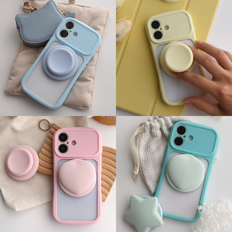 【MagSafeグリップセット】背面クリア バンパーケース パステルカラー iPhoneケース