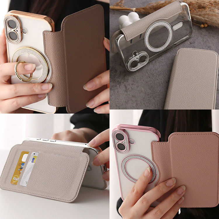 Magsafe対応手帳型iPhoneケース｜収納式レジンリングセット