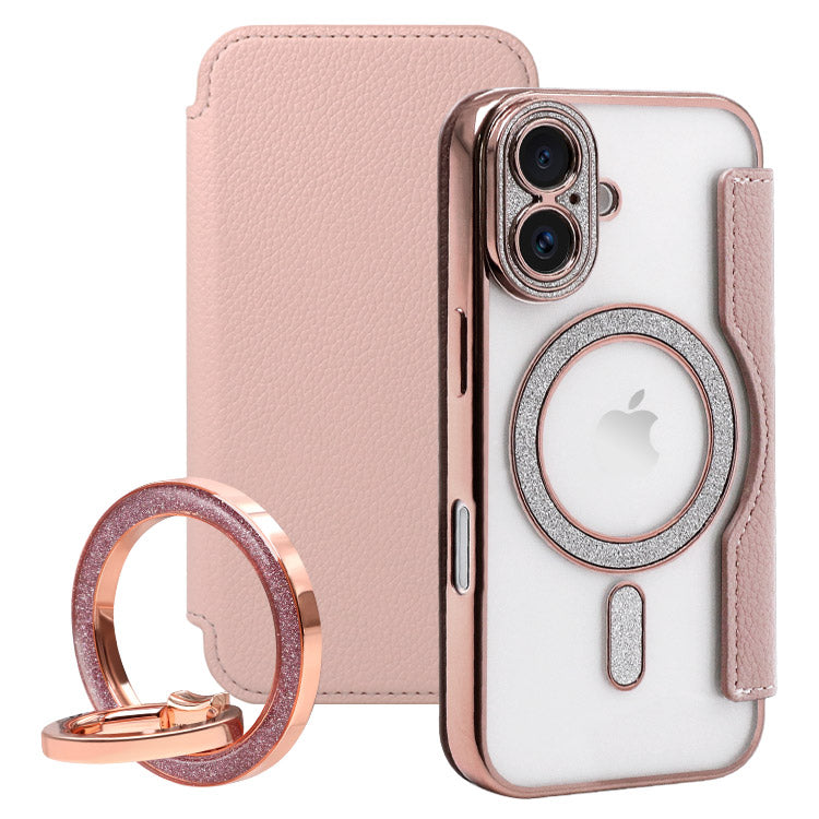 Magsafe対応手帳型iPhoneケース｜収納式レジンリングセット