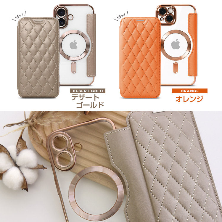 MagSafe対応手帳型キルティングiPhoneケース[iPhone17シリーズ]